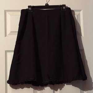 Black A-Line Ruffle Hem Skirt - Women